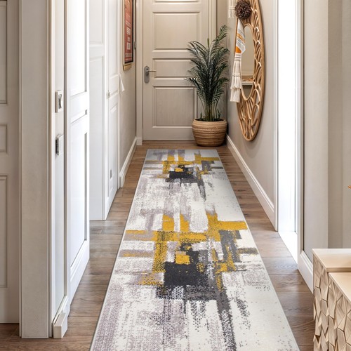Rugshop Contemporary Modern Abstract Runner Rug 2'7" x 10' Gold 2'7" x 10' - Bild 6 von 6