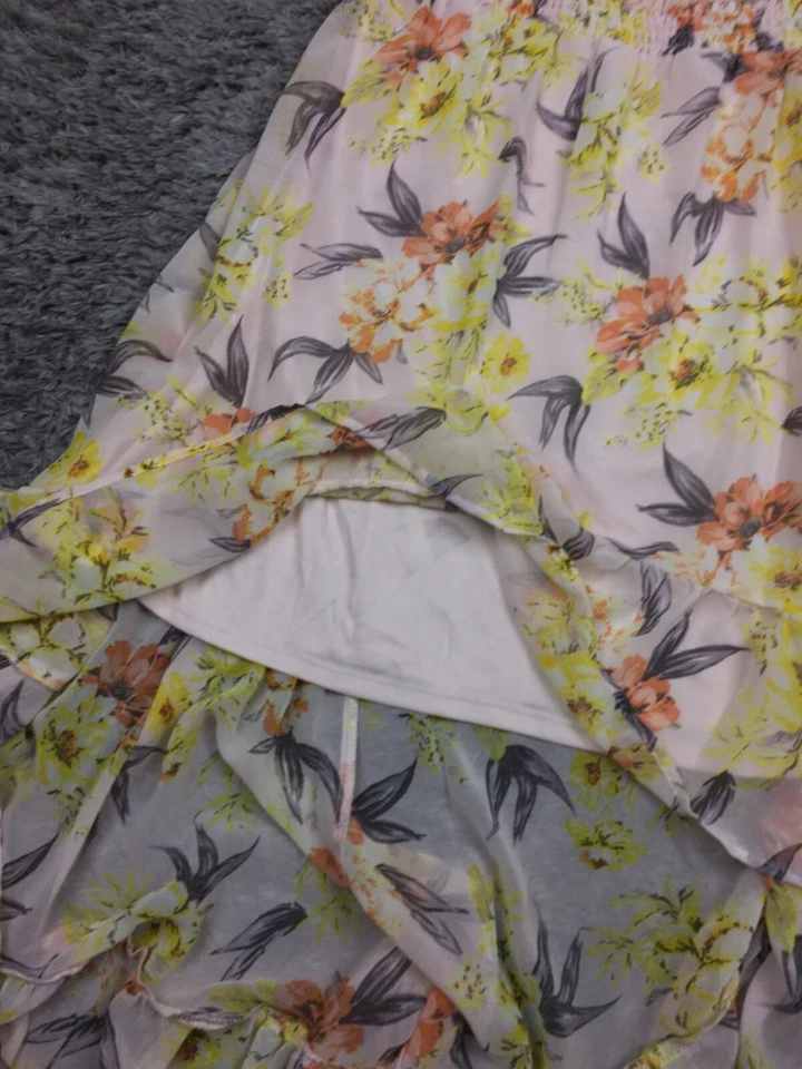 Lily Rose 连衣裙女式 XL 码花卉肩领高低流畅夏季 — 第 4/4 张图片