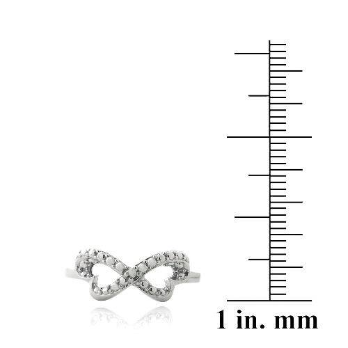 Anillo corazón infinito con acento de diamantes de plata 925 - Imagen 3 de 3