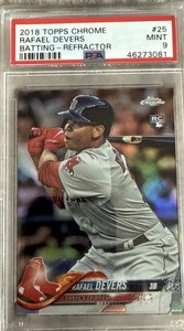 2018 Topps Chrome - Rafael Devers Batting #25 (RC) PSA 9 refractor MINT