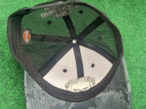 Rare Harley Davidson Blackhawk Camo Skull Hat Cap Snapback Barnett El Paso, TX - Bild 7 von 9