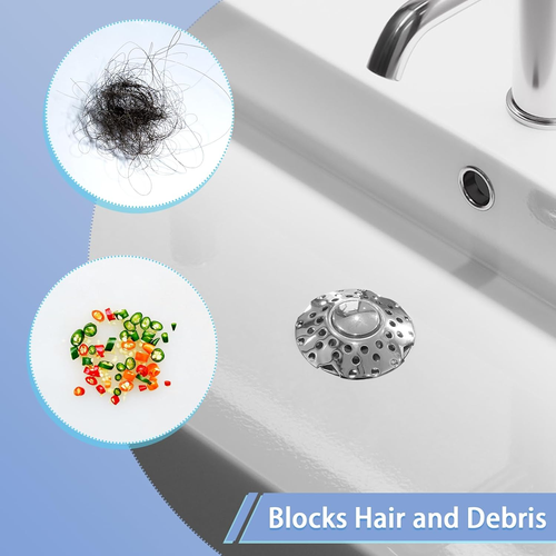 Tapón de Drenaje de Bañera, Tapón de Bañera con Recogedor de Pelo de Drenaje de Bañera, Universal 2  - Imagen 6 de 12