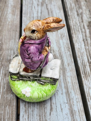 Vintage Beatrix Potter alte Mr. Bunny Spieluhr Figur Schmid Japan handbemalt - Bild 2 von 10