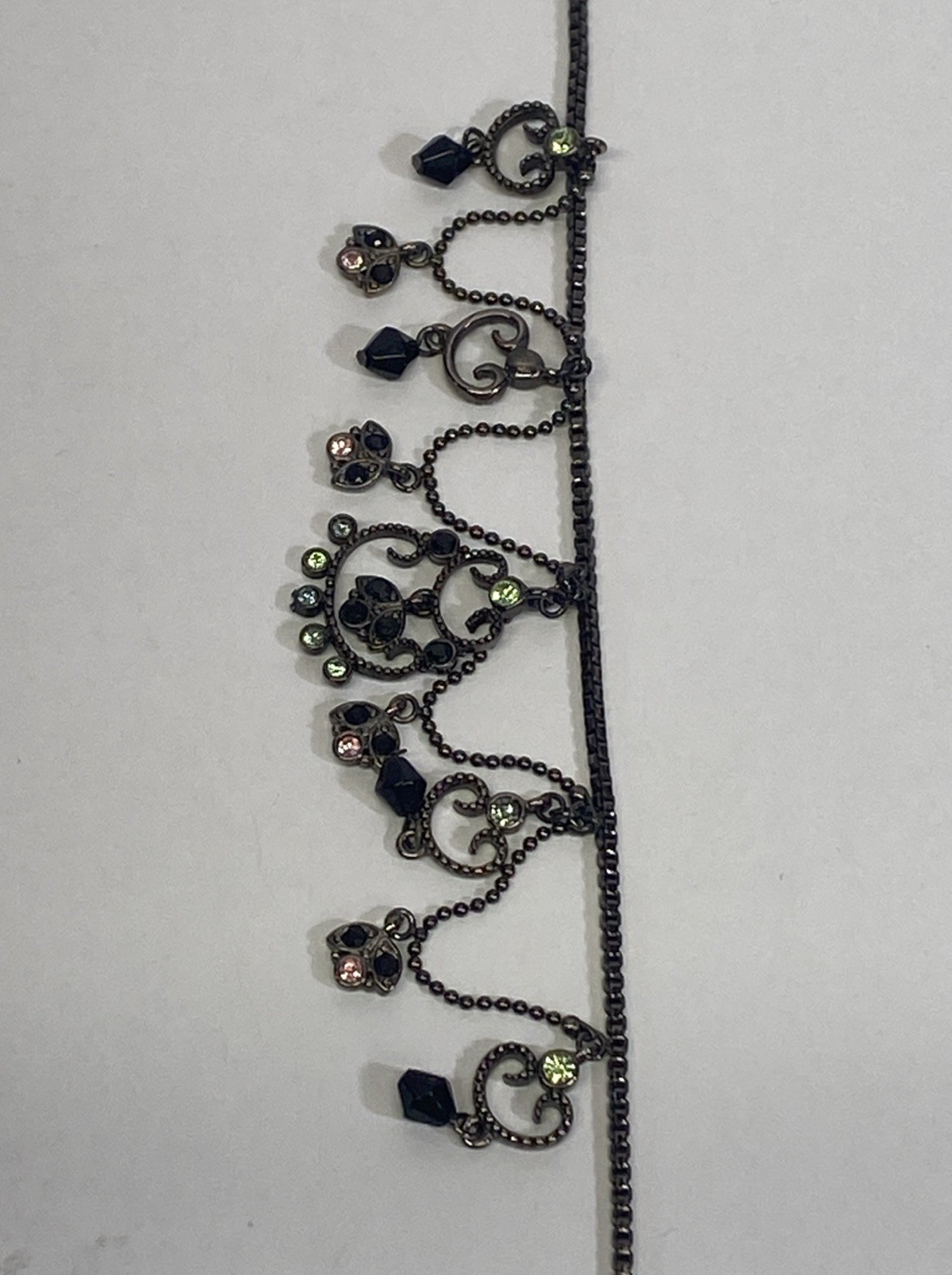 Black Multi Colored Rhinestone Bib Statement Neck… - image 13