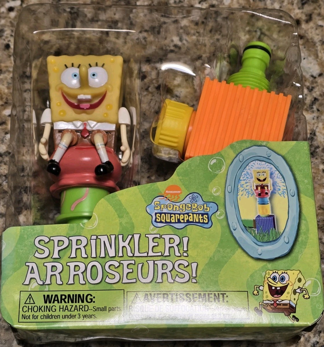 Spongebob Square Pants Pop N Spray Sprinkler Nick Soak NEW