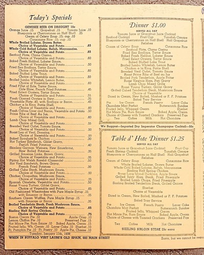 1938 Laube’s Old Spain Menu - Rochester’s Outstanding Restaurant & Seafood House - Bild 3 von 5