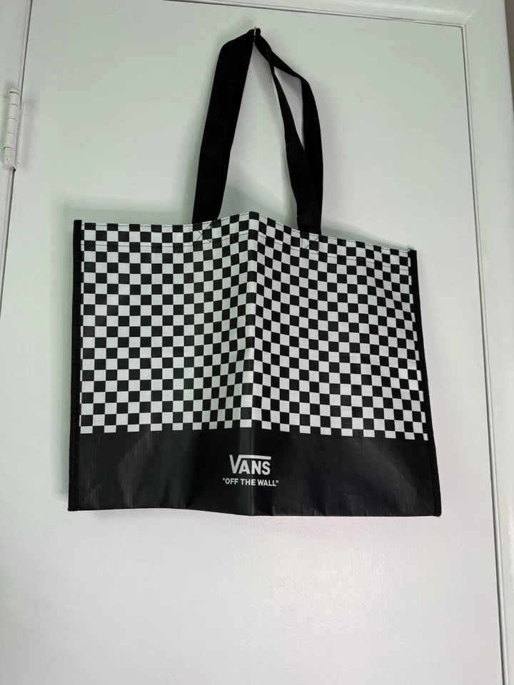 NUEVO Bolso de Mano Vans OTW Negro/Blanco a Cuadros 18x13" Playa Bolso de Mano Shopper OSFA NUEVO CON ETIQUETAS Foto 2 de 4