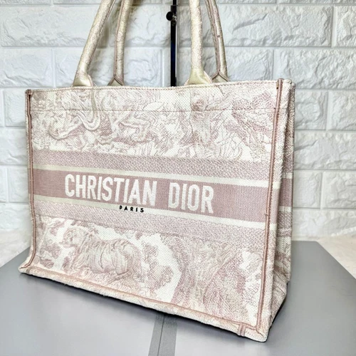 Sac fourre tout Dior Christian Book toile rose moyenne