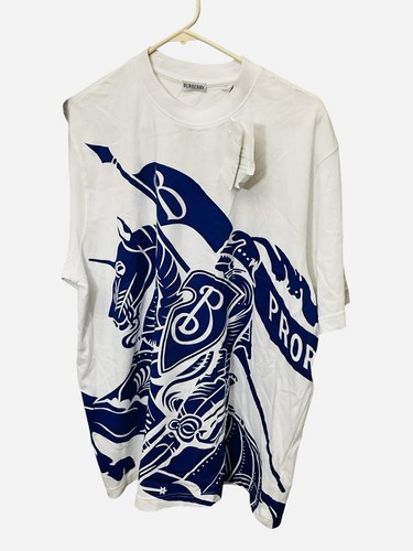 Burberry T-Shirt EKD Printed Cotton Relaxed Weiß Blau Herren XL - Bild 6 von 8