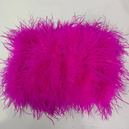 Minifalda de plumas de avestruz verdadera cintura elástica elegante increíble falda corta Rave T7 - Imagen 29 de 42
