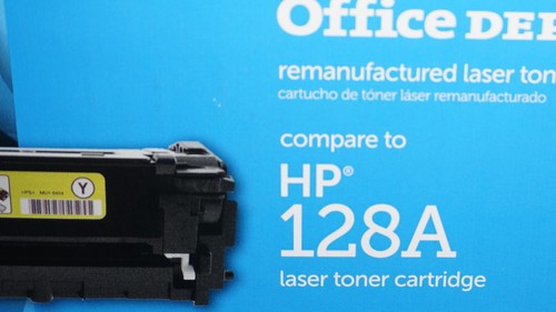 3x Sealed Office Depot Compare To HP 128A Laser Toner Cartridge - Yellow - Picture 4 of 9