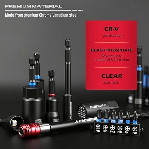 80-teiliges Premium Magnet Schlagschrauber Set Metrisch & SAE mit Steckschlüssel Adapter... - Bild 2 von 9