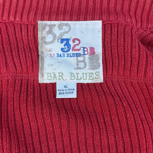 32 Bar Blues Rust Orange Zip Sweater Men’s XL Cotton Distressed Sun Faded - Picture 9 of 10