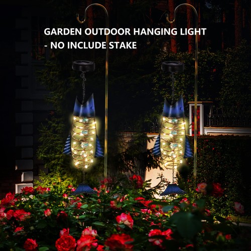 Luci da Esterno per Patio Decorazione Giardino - Decorazione da Appendere Pesce Solare in Metallo -... - Foto 5 di 9