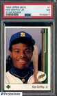 #1 1989 Upper Deck Star Rookie #1 Ken Griffey Jr Mariners RC HOF PSA 7 NM