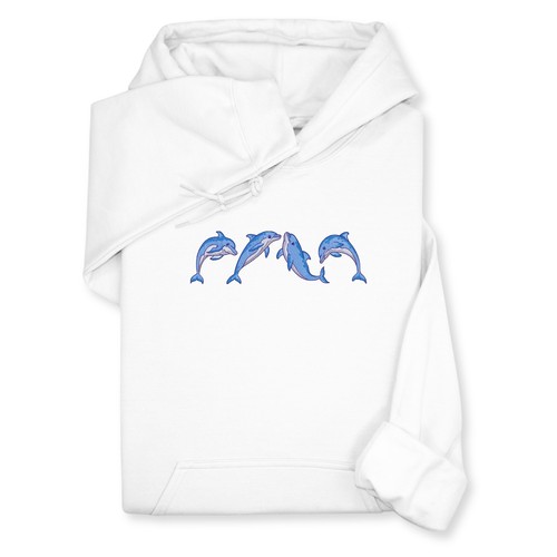 Dolphins Embroidered Hoodie & Sweatshirt, Ocean Wildlife Gift - Picture 50 of 50