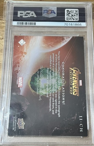 Marvel Avengers Infinity War Chris Hemsworth PSA 8 Autograph sSP - Picture 2 of 2