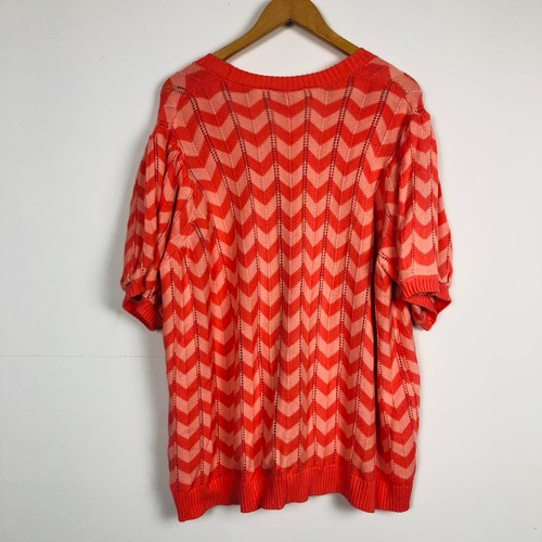 DG2 Damen 100 % Bio-Baumwolle Chevron Streifen Knopfleiste Cardigan Pullover 2X - Bild 3 von 5