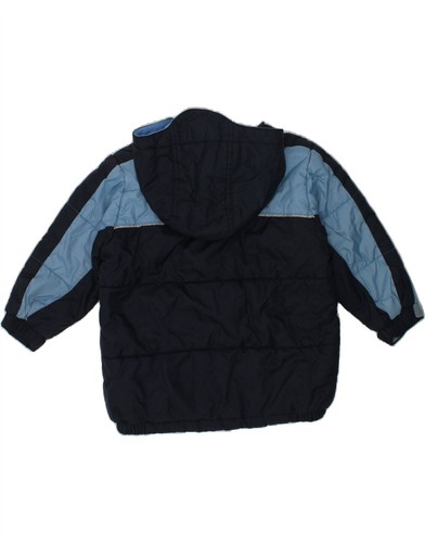 Chaqueta acolchada con capucha para bebés niños OLD NAVY 18-24 meses azul marino bloque de colores BO55 - Imagen 2 de 3