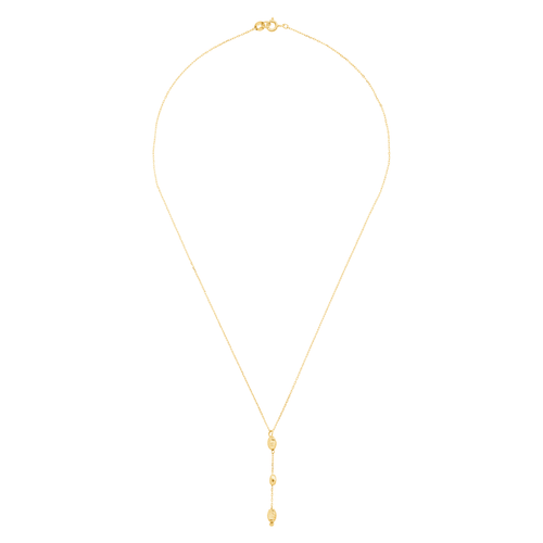 Eternity Gold Textured Bead Lariat Pendant in 10K Gold, 18" - Picture 2 of 4