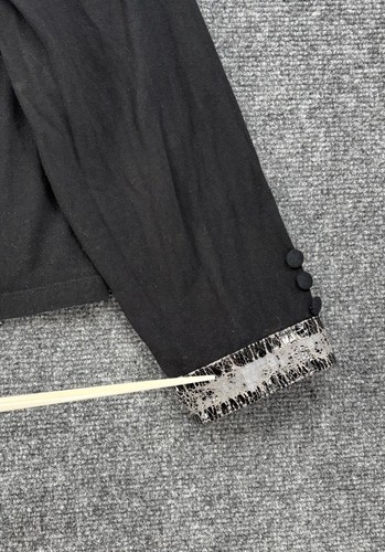Michael Simon Light Black Cardigan Sweater Large Cotton Nutcracker Christmas - Picture 10 of 14