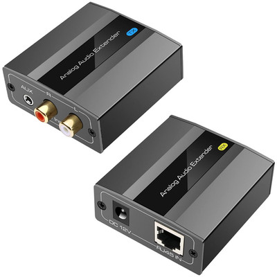Analog Audio Extender RCA 3.5Mm Stereo over Ethernet Single Cat5E 6 7 Cable up t