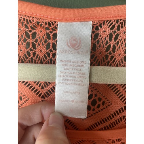 Abito donna NUOVO copricostume taglia media corallo pizzo spiaggia vacanze resort tunica - Foto 7 di 13