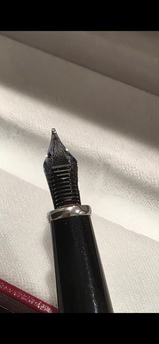 Cartier Diabolo de Cartier Fountain Pen 18K Nib Black & Silver with Box - Picture 13 of 24