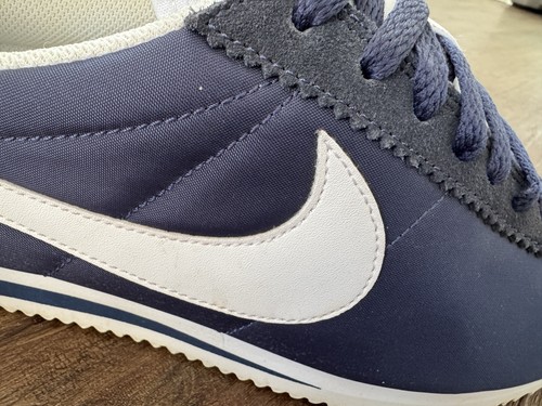 NIKE Cortez Nylon Mens Running Gym Trainers, Navy Blue/White - Size 7 - Picture 9 of 12