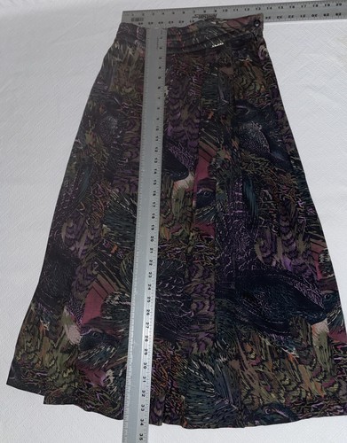 Falda Geiger 100% Lana Midi Línea A Plisada Paisley Talla EU 38 US 6 Austria - Imagen 9 de 16