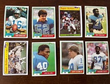Eight (8) Different 1981 Topps Detroit Lions  Billy Sims RC  Danielson  Baker ++