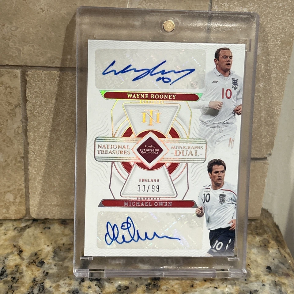 2022 Panini National Treasures Wayne Rooney/Michael Owen Duel Auto /99 - Image 3 of 3