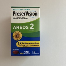 PreserVision Areds 2 Eye Vitamin and Mineral - 120 Softgels 10/2026 Sealed