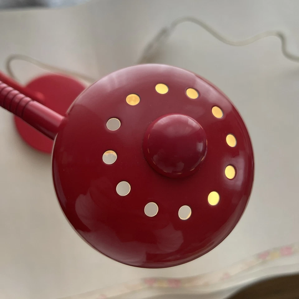 Lámpara de escritorio Pottery Barn roja cuello de cisne lámpara flexible 2009 moderna Foto 3 de 4