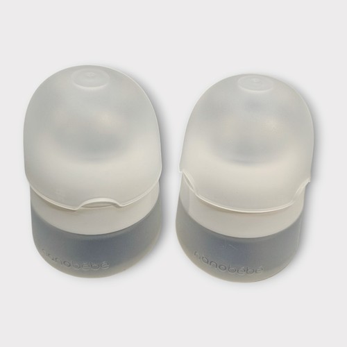Nanobebe Transition 5 Oz 150 ml x2 Bottles Clear White Used Baby Infant Feeding - Picture 2 of 7