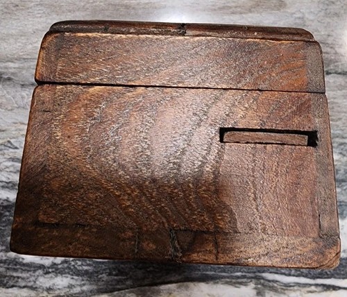 Solid Wood Storage Box Used Brown Vintage - Picture 5 of 7