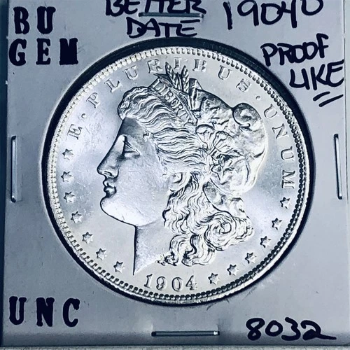 1904 O BU GEM MORGAN SILVER DOLLAR UNC MS+++ U.S. MINT RARE COIN 8032