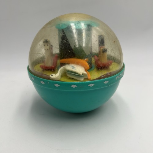 VTG 1966 Fisher Price Toys Roly Poly Chime Ball #165 Musical Baby Carousel READ - Picture 4 of 6