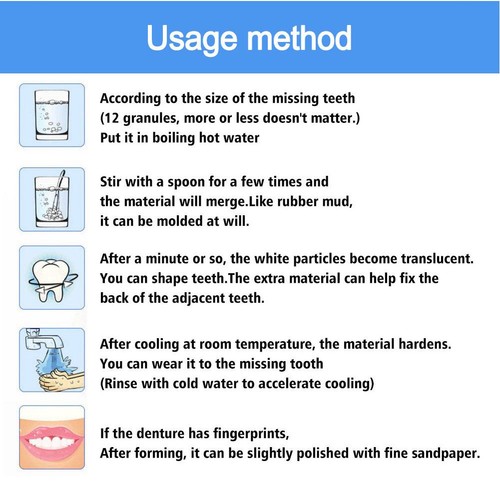 Permanent Teeth Tooth Repair Strong -Dental Cement-Cavity Filling Kit Fake Teeth - Picture 8 of 12