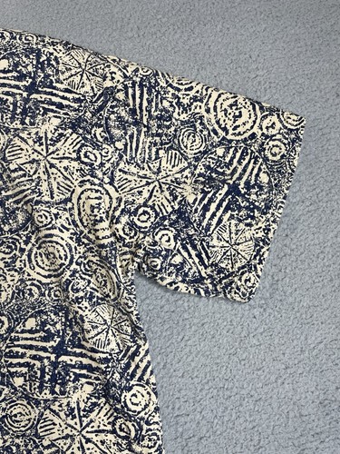 Camisa de Colección JimmyZ Hawaiana Mezcla de Lino Lona Abotonada Para Hombres L Azul - Imagen 13 de 16