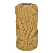 5/32" 328 Feet Macrame Cord, Cotton Cord Rope String 4 Strands Deep Cream