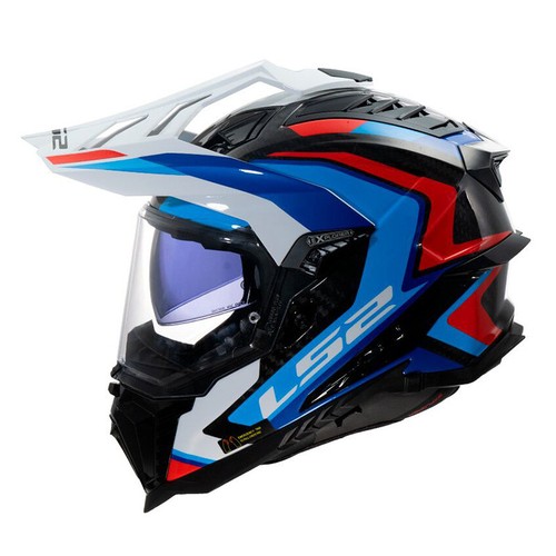 Casco Moto Integrale LS2 MX701 Explorer Hexa Blue/White/Red Lucido - Imagen 2 de 6