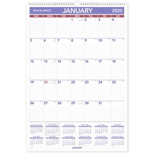 2025 AT-A-GLANCE Erasable Monthly Wall Calendar, 15-1/2" x 22-3/4", Jan-Dec