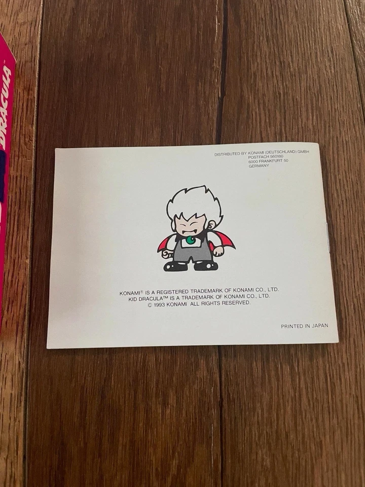 Kid Dracula Nintendo Game Boy GB Gameboy Konami Alemán EMBALAJE ORIGINAL + Manual/CIB/PAL Foto 3 de 4