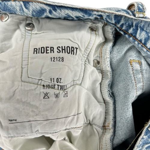 BUCK MASON Rider Shorts 12128 11 oz Ridge Twill Cut Off Short Size 27 Light Wash - Picture 8 of 10