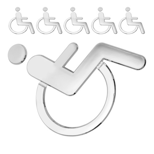  Letrero de inodoro 6 piezas símbolo adhesivo de baño para hombres y mujeres discapacitados - Imagen 12 de 12