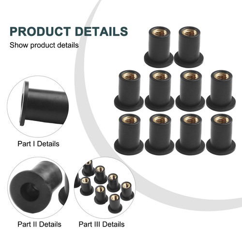 Nuts Nut Black Bodywork For Most Windshields Motorcycle Panel Mounting - Picture 8 of 17
