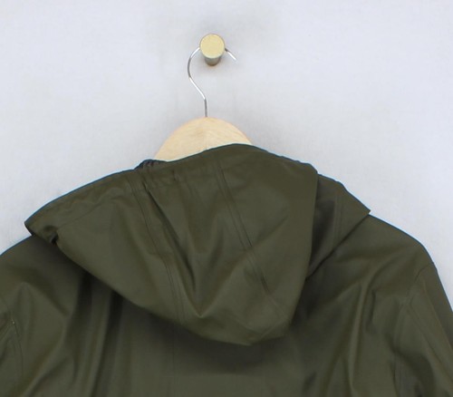 Pretty Green Rain Coat Mens Size M Green Hooded Full Zip 80s Casuals - Picture 10 of 14