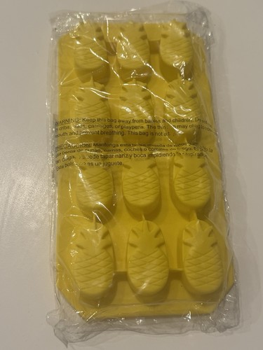 Neu! Ananas Form Silikon Eiswürfelform 8" Gelb - Bild 2 von 3