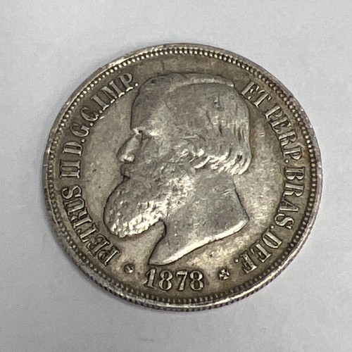 Silbermünze Brasilien 1000 Reis Welt 1878 - Bild 3 von 6